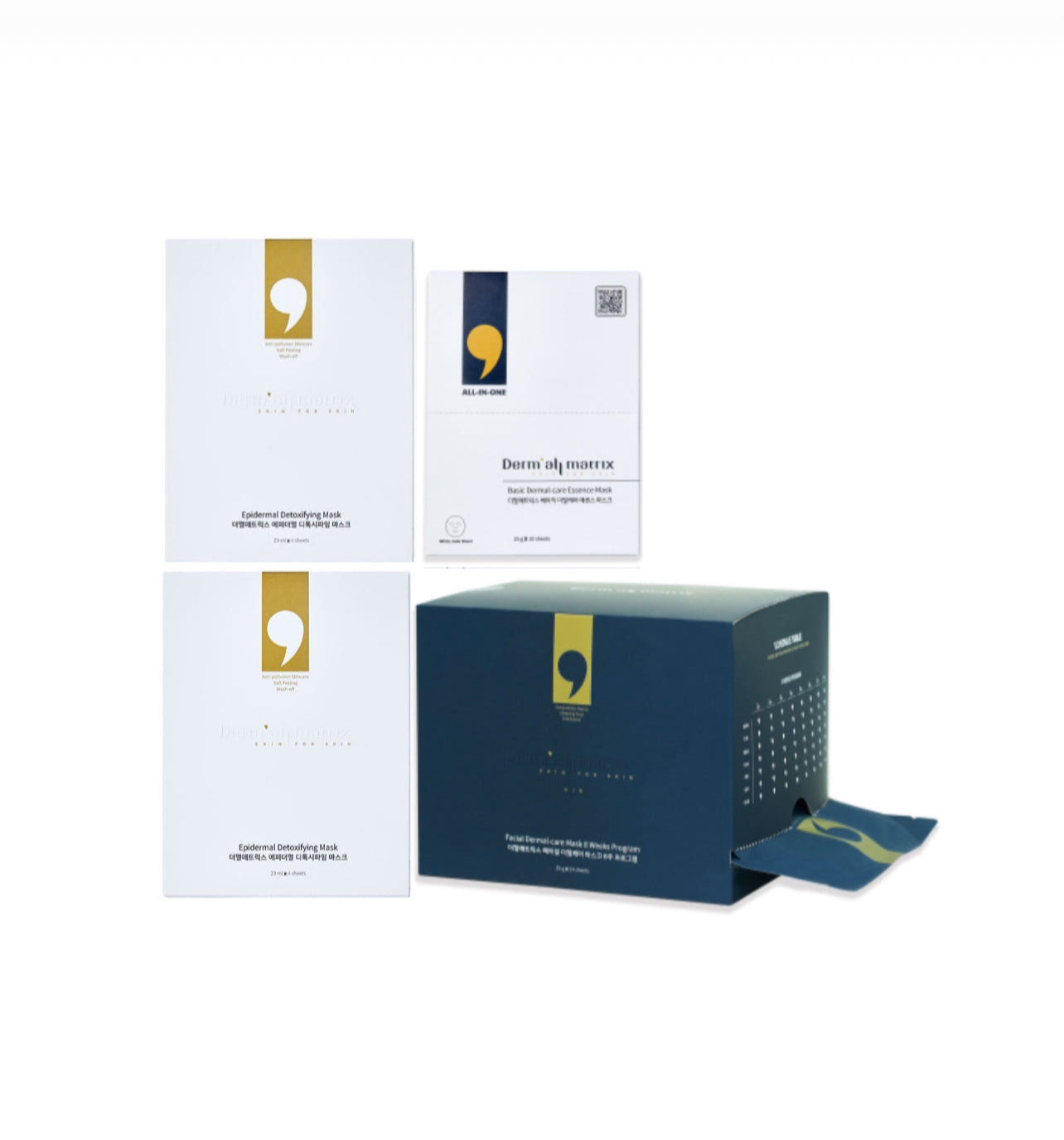 Dermal-care 8 weeks Intensive Total Care Set 더멀케어 8주 인텐시브 토탈케어 세트 | 더멀마스크 24개, 디톡시파잉마스크 2박스/8개, 베이직 더멀케어 에센스 마스크 10개