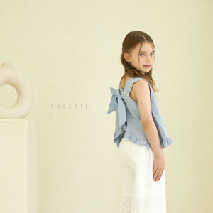 Polly Linen Sleevless Ribbon Blouse 폴리 백리본 나시탑