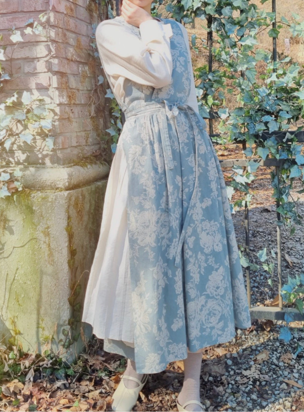 Handmade Linen Dress Wrap Apron 롱 린넨 원피스 랩앞치마 100% 한국소재 & 한국수제 제작