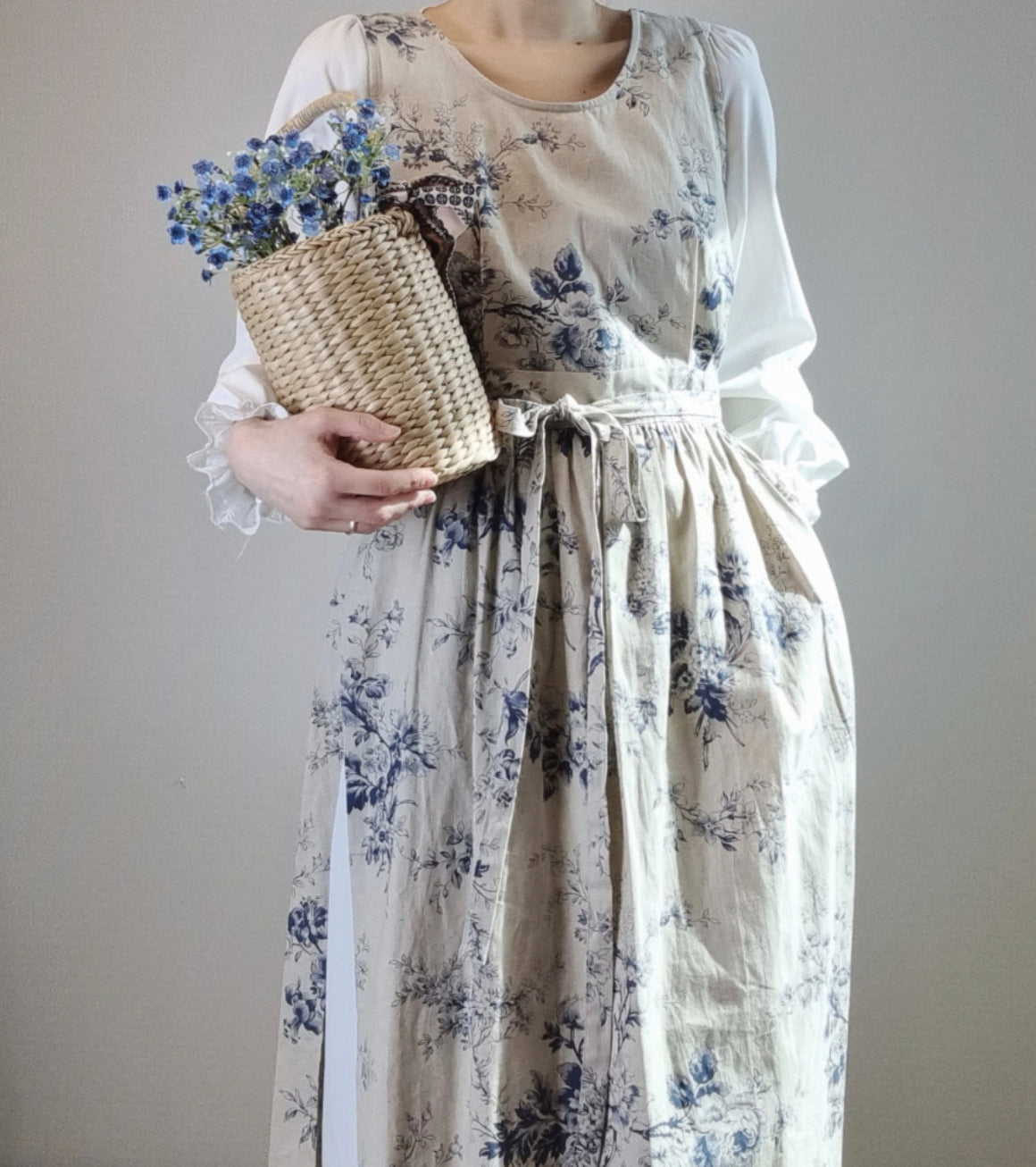 Handmade Linen Dress Wrap Apron 롱 린넨 원피스 랩앞치마 100% 한국소재 & 한국수제 제작