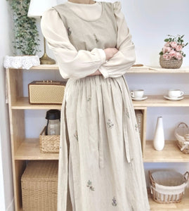 Handmade Linen Dress Wrap Apron 롱 린넨 원피스 랩앞치마 100% 한국소재 & 한국수제 제작