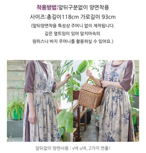 Handmade Linen Dress Wrap Apron 롱 린넨 원피스 랩앞치마 100% 한국소재 & 한국수제 제작
