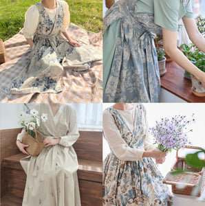 Handmade Linen Dress Wrap Apron 롱 린넨 원피스 랩앞치마 100% 한국소재 & 한국수제 제작