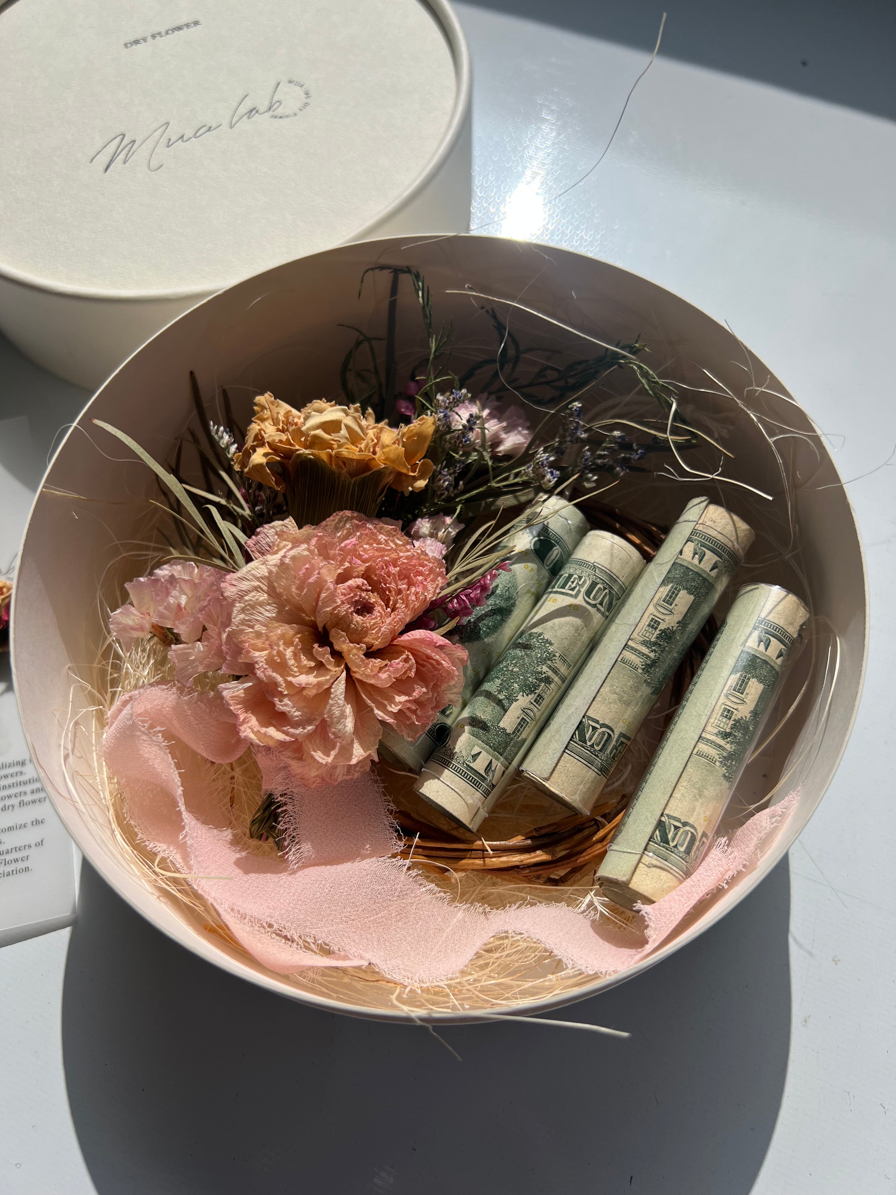 Dried Flower Wreath Gift/Money Box 드라이플라워리스 선물/용돈 박스